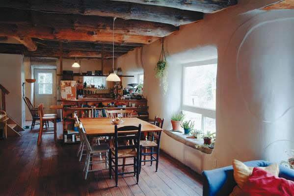 Cob cottage interior